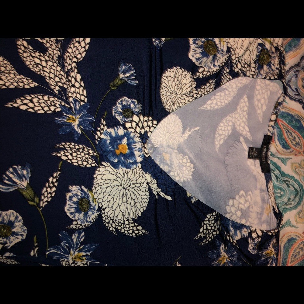 Long sleeve Floral Navy Blue dress